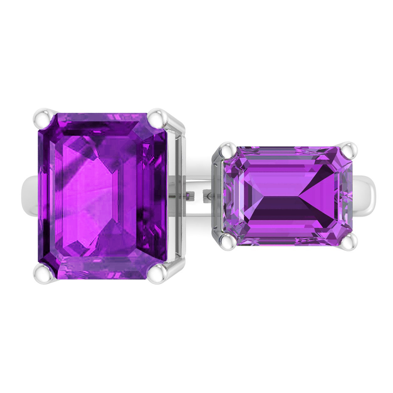 Martha Stewart 4 1/2ctw. Amethyst Two Stone Ring In Sterling Silver image number null